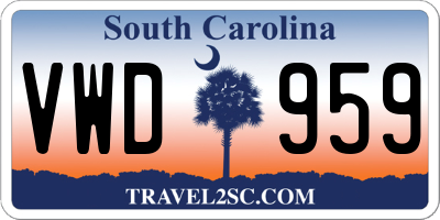SC license plate VWD959