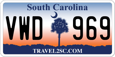 SC license plate VWD969