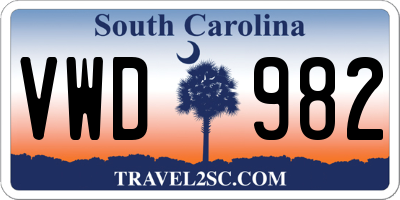 SC license plate VWD982