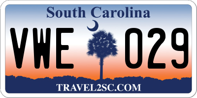SC license plate VWE029