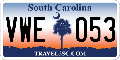 SC license plate VWE053