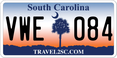 SC license plate VWE084