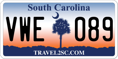 SC license plate VWE089