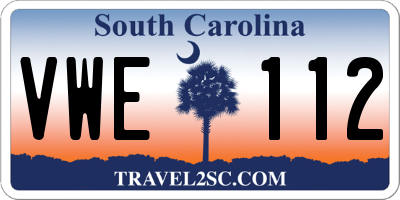 SC license plate VWE112