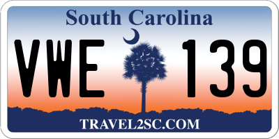 SC license plate VWE139
