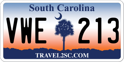 SC license plate VWE213