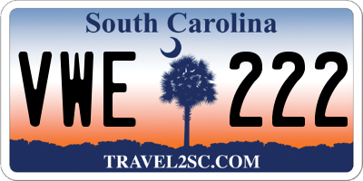 SC license plate VWE222