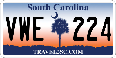 SC license plate VWE224