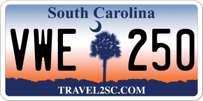 SC license plate VWE250
