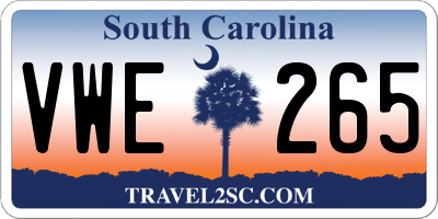 SC license plate VWE265