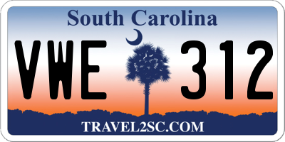 SC license plate VWE312
