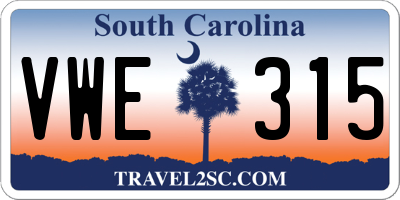 SC license plate VWE315