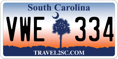 SC license plate VWE334