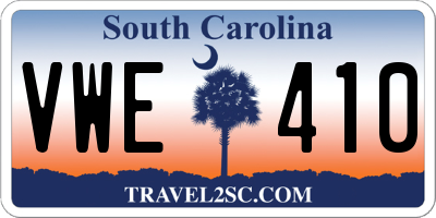 SC license plate VWE410