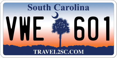 SC license plate VWE601