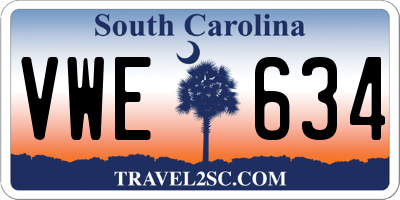 SC license plate VWE634