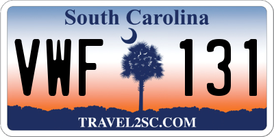 SC license plate VWF131