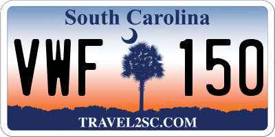 SC license plate VWF150
