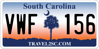 SC license plate VWF156