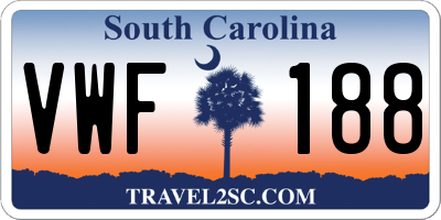 SC license plate VWF188