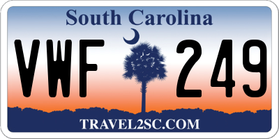 SC license plate VWF249