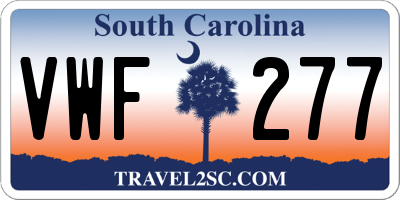 SC license plate VWF277