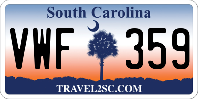 SC license plate VWF359