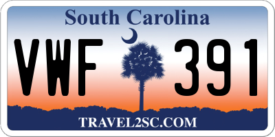 SC license plate VWF391