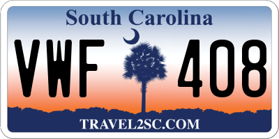 SC license plate VWF408