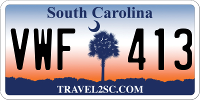 SC license plate VWF413