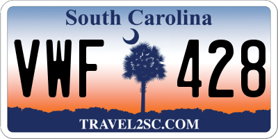 SC license plate VWF428