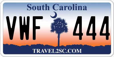 SC license plate VWF444