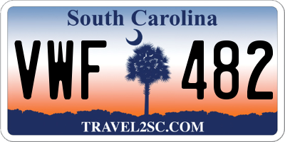 SC license plate VWF482