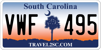 SC license plate VWF495