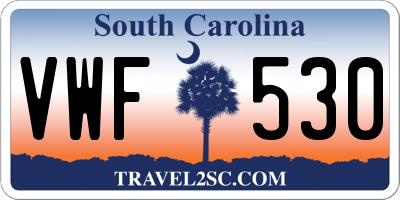 SC license plate VWF530