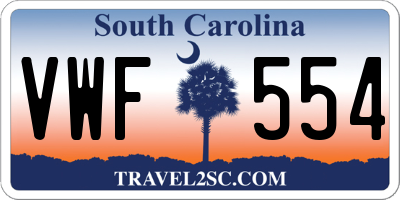 SC license plate VWF554
