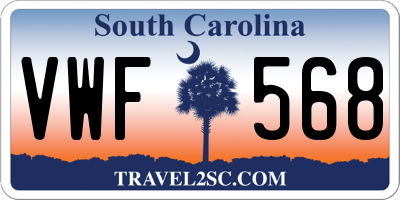 SC license plate VWF568