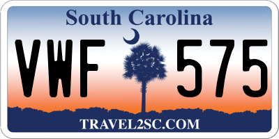 SC license plate VWF575