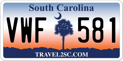 SC license plate VWF581