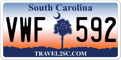 SC license plate VWF592