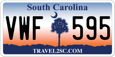 SC license plate VWF595