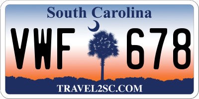 SC license plate VWF678