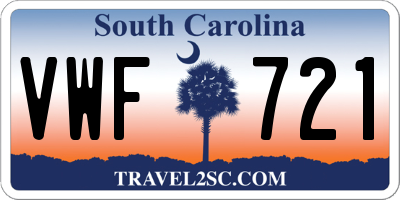 SC license plate VWF721