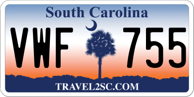 SC license plate VWF755