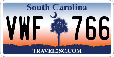 SC license plate VWF766