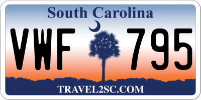 SC license plate VWF795