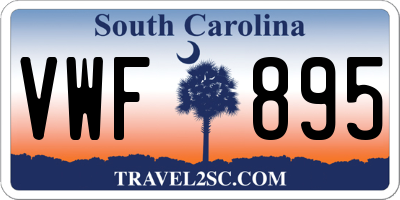 SC license plate VWF895