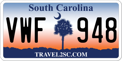 SC license plate VWF948