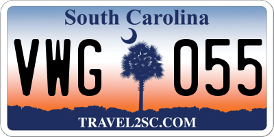 SC license plate VWG055