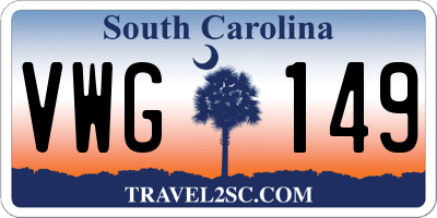 SC license plate VWG149